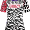 T-shirt Pour Femme Crazy Idea Mountain Flash Black/Zebra SS22