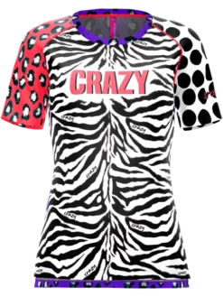 T-shirt Pour Femme Crazy Idea Mountain Flash Black/Zebra SS22