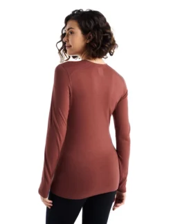 T-shirt Pour Femme Icebreaker 200 Oasis LS Crewe Grape SS22 -Plein Air Équipement Magasin t shirt pour femme icebreaker 200 oasis ls crewe grape ss22 167242 650x650 g1