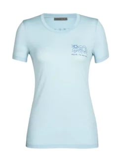T-shirt Pour Femme Icebreaker Tech Lite II SS Tee Mountain Lake Haze SS22
