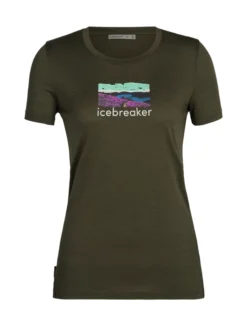 T-shirt Pour Femme Icebreaker Tech Lite II SS Tee Trailhead Loden SS22
