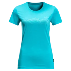 T-shirt Pour Femme Jack Wolfskin Crosstrail Graphic T Dark Aqua