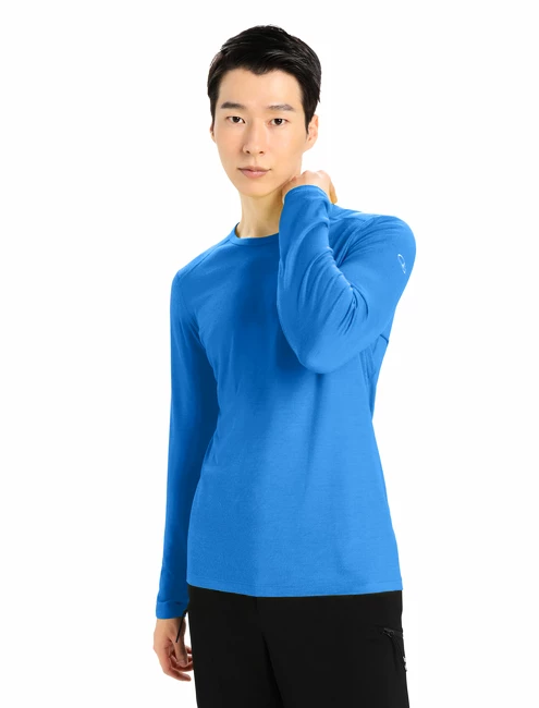 T-shirt Pour Homme Icebreaker 200 Oasis LS Crewe Lazurite 1 T-shirt Pour Homme Icebreaker 200 Oasis LS Crewe Lazurite