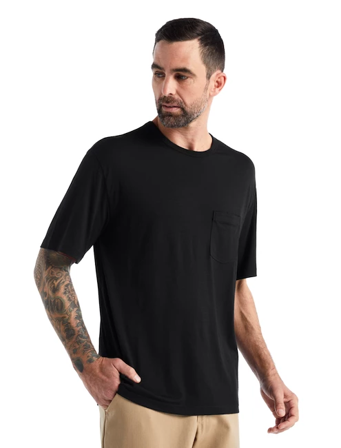T-shirt Pour Homme Icebreaker Granary SS Pocket Tee Black SS22 2 T-shirt Pour Homme Icebreaker Granary SS Pocket Tee Black SS22 – Image 2