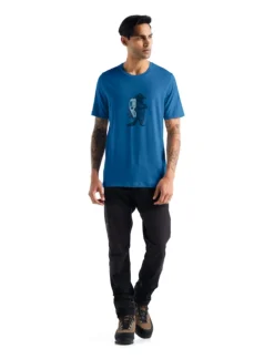 T-shirt Pour Homme Icebreaker Tech Lite II SS Tee Waschbar Wandering Azul SS22 -Plein Air Équipement Magasin t shirt pour homme icebreaker tech lite ii ss tee waschbar wandering azul ss22 167333 650x650 g1