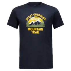 T-shirt Pour Homme Jack Wolfskin JW Mountain Trail T Night Blue