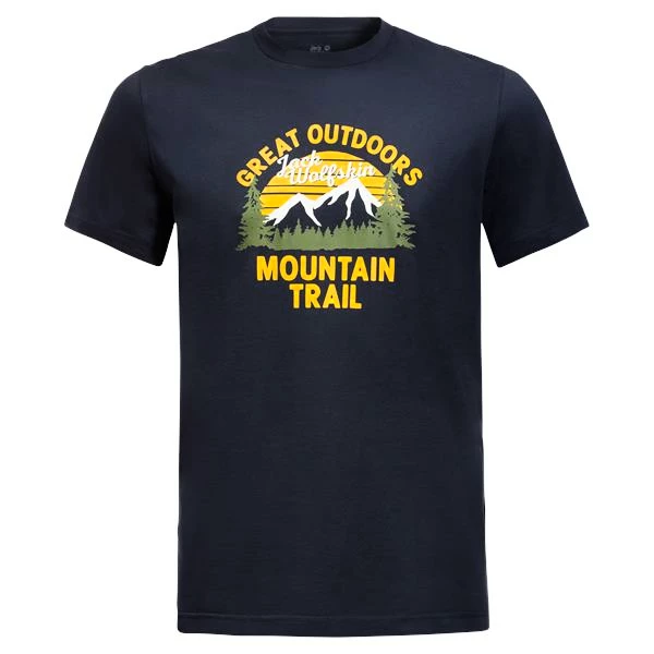 T-shirt Pour Homme Jack Wolfskin JW Mountain Trail T Night Blue 1 T-shirt Pour Homme Jack Wolfskin JW Mountain Trail T Night Blue