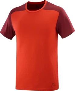 T-shirt Pour Homme Salomon Essential Colorblock Fiery Red SS22