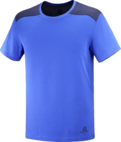 T-shirt Pour Homme Salomon Essential Colorblock Nautica Blue SS22