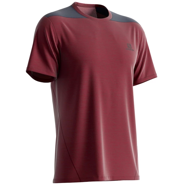 T-shirt Pour Homme Salomon Outline SS Tee Cabernet 2 T-shirt Pour Homme Salomon Outline SS Tee Cabernet – Image 2