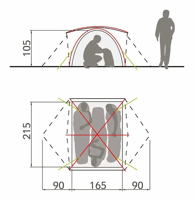 Tente VAUDE Campo 3P Terracotta SS22 2 Tente VAUDE Campo 3P Terracotta SS22 – Image 2